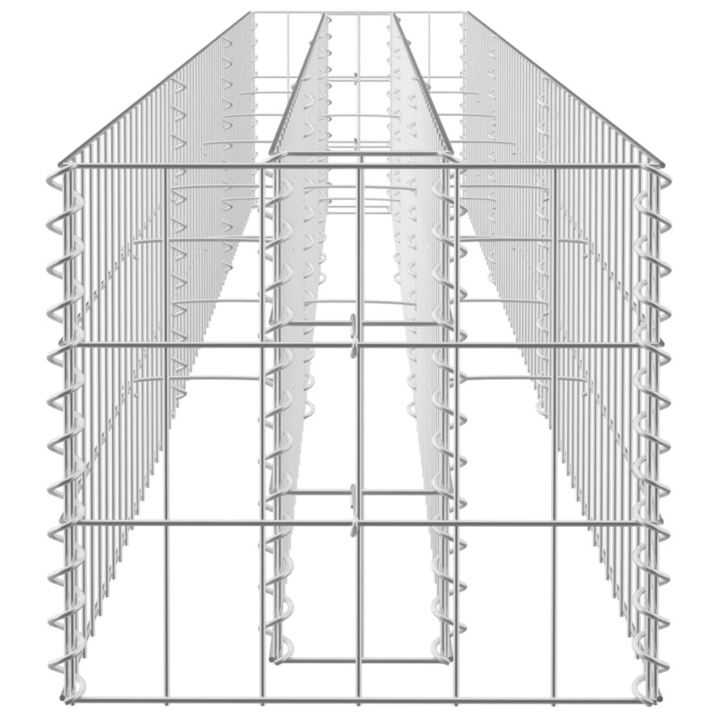 Podwyższona donica gabionowa, galwanizowana stal, 270x30x30 cm