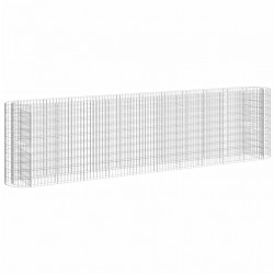 Podwyższona donica gabionowa galwanizowane żelazo 400x50x100 cm