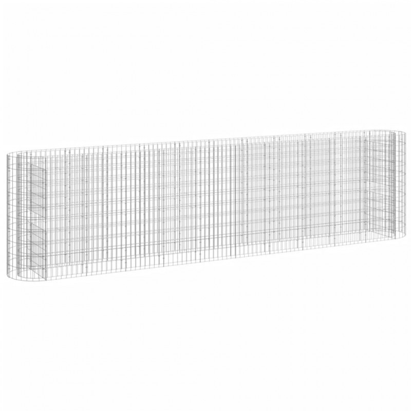 Podwyższona donica gabionowa galwanizowane żelazo 400x50x100 cm