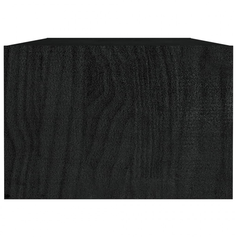 Stolik kawowy, czarny, 110x50x34 cm, lite drewno sosnowe