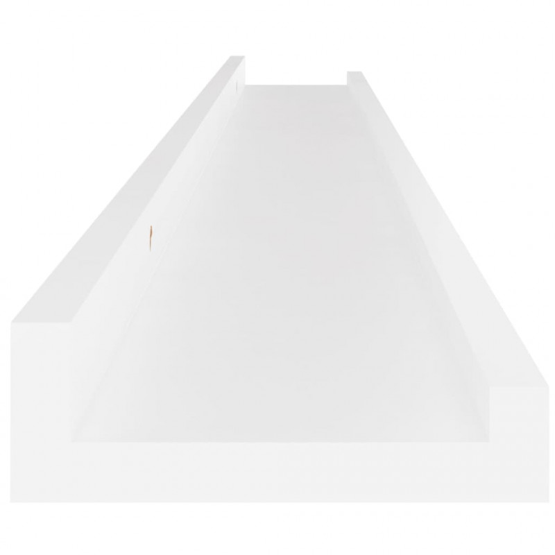 Półki ścienne, 4 szt., białe, 100x9x3 cm