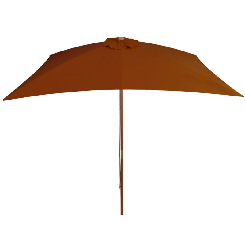 Parasol ogrodowy na drewnianym słupku, terakota, 200x300 cm