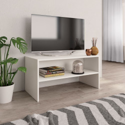 Szafka pod TV, biała, 80x40x40 cm, materiał drewnopochodny