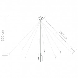 Choinka z lampek ułożonych w wodospad, 400 diod LED, 2,5 m