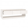 Szafka pod telewizor, biała 110,5x34x40 cm, lite drewno sosnowe