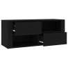 Szafka pod TV, czarna, 100x35x40 cm, materiał drewnopochodny