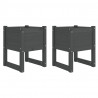 Donice, 2 szt., szare, 40x40x52,5 cm, lite drewno sosnowe