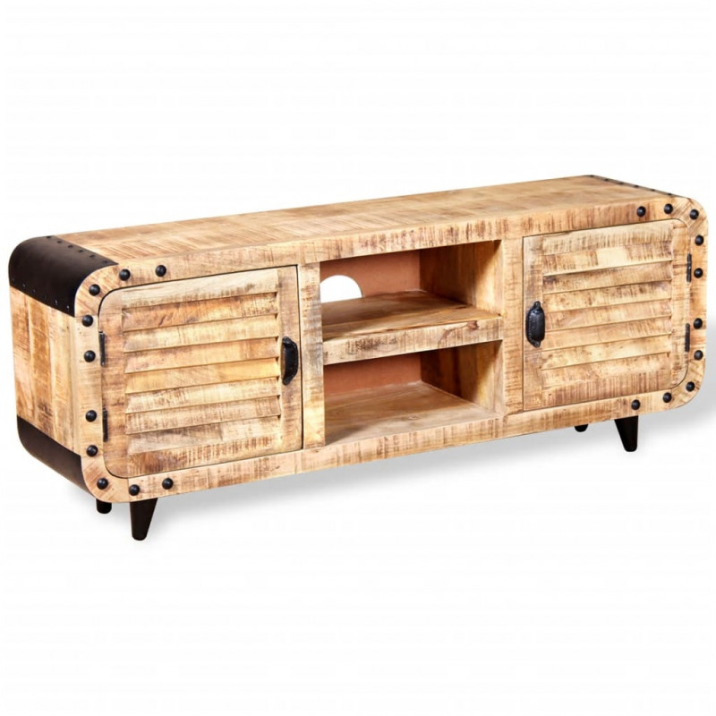 Szafka TV z surowego drewna mango 120x30x50 cm