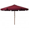 Parasol ogrodowy na drewnianym słupku, 330 cm, burgundowy