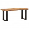 Ławka, 110 cm, lite, surowe drewno mango i stal