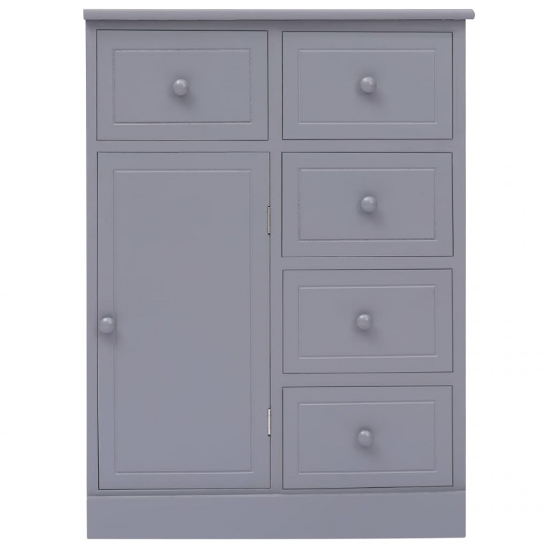 Komoda z 10 szufladami, szara, 113 x 30 x 79 cm, drewniana