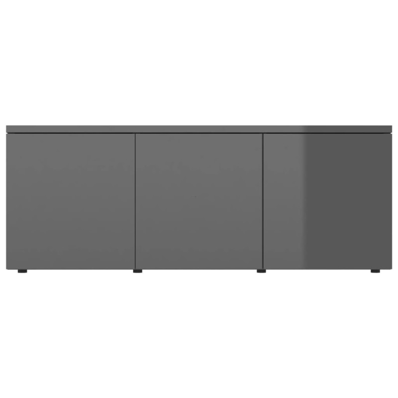 Szafka pod TV, szara, wysoki połysk, 80x34x30 cm
