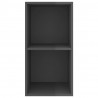 Wisząca szafka pod TV, wysoki połysk, szara, 37x37x72 cm