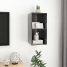 Wisząca szafka pod TV, wysoki połysk, szara, 37x37x72 cm