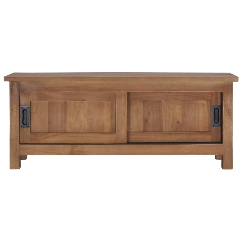 Szafka pod TV, 90 x 30 x 35 cm, lite drewno tekowe