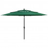 3-poziomowy parasol na aluminiowym słupku, zielony, 3,5 m
