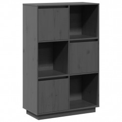 Szafka, szara, 74x35x117 cm, lite drewno sosnowe