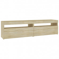Szafki pod TV z LED, 2 szt., dąb sonoma, 75x35x40 cm