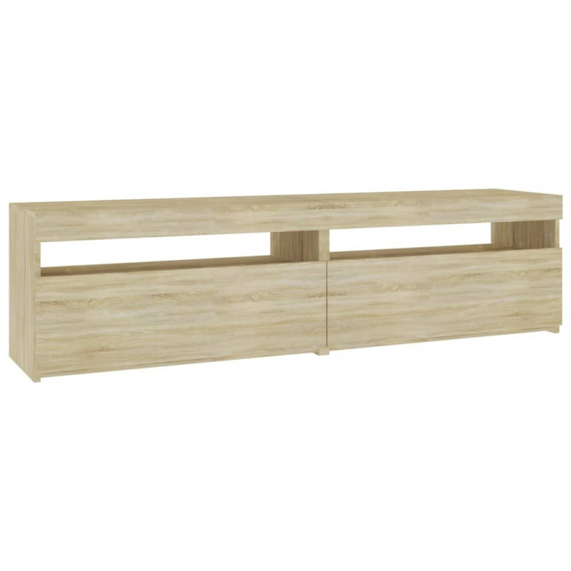 Szafki pod TV z LED, 2 szt., dąb sonoma, 75x35x40 cm
