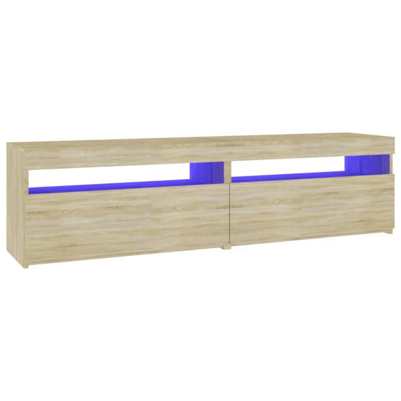 Szafki pod TV z LED, 2 szt., dąb sonoma, 75x35x40 cm