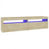 Szafki pod TV z LED, 2 szt., dąb sonoma, 75x35x40 cm