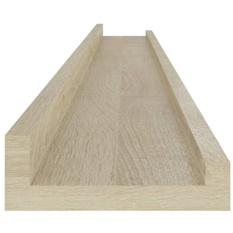 Półki ścienne, 2 szt., dąb sonoma, 100x9x3 cm