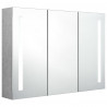 Szafka łazienkowa z lustrem i LED, 89x14x62 cm, szarość betonu