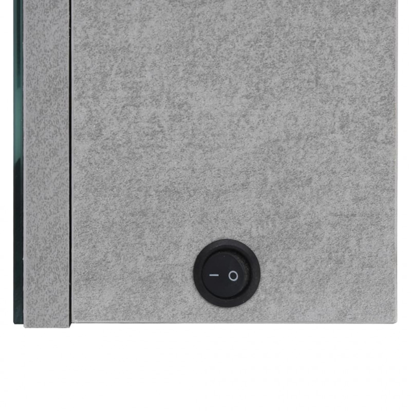 Szafka łazienkowa z lustrem i LED, 89x14x62 cm, szarość betonu