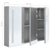 Szafka łazienkowa z lustrem i LED, 89x14x62 cm, szarość betonu
