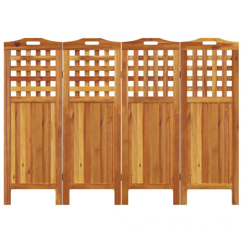 Parawan 4-panelowy, 162x2x115 cm, lite drewno akacjowe