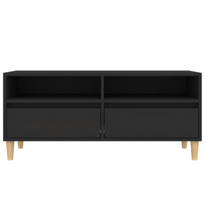 Szafka pod TV, czarna, 100x34,5x44,5cm, materiał drewnopochodny