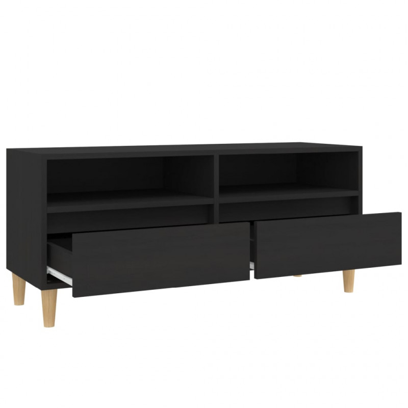 Szafka pod TV, czarna, 100x34,5x44,5cm, materiał drewnopochodny
