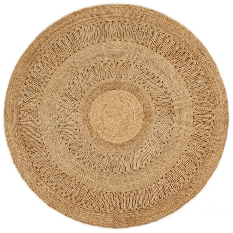 Ręcznie pleciony dywan z juty, 120 cm, okrągły