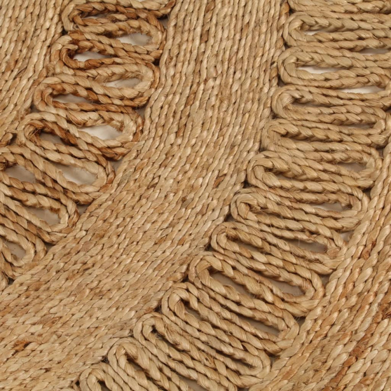 Ręcznie pleciony dywan z juty, 120 cm, okrągły