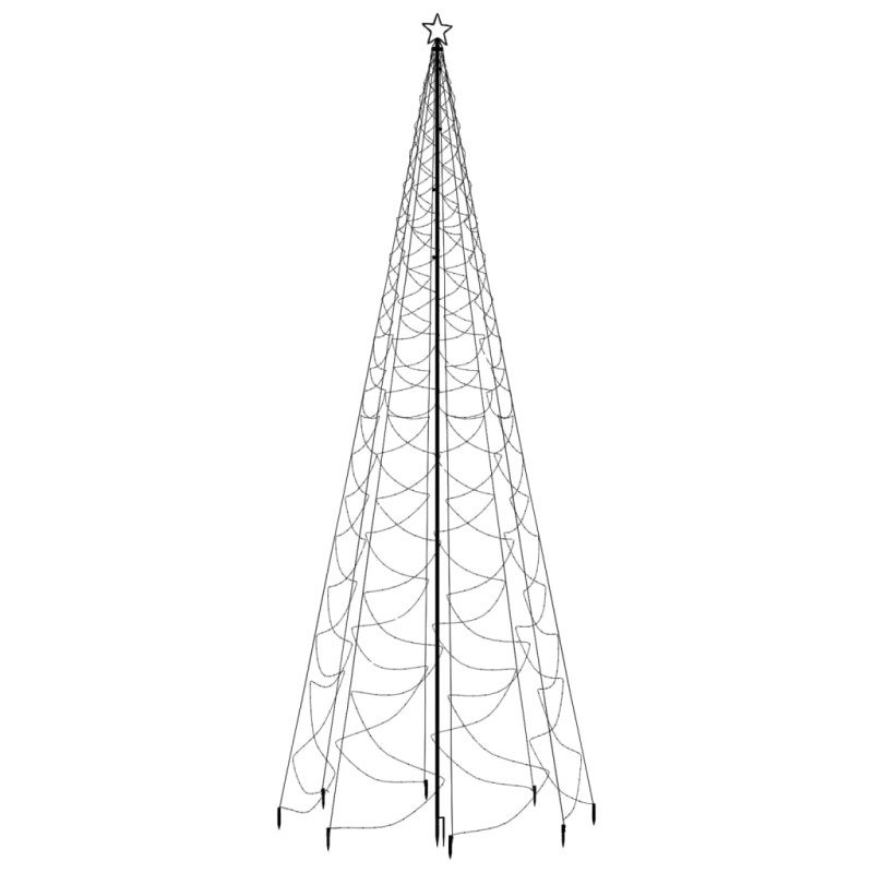 Choinka z metalowym słupkiem, 1400 niebieskich diod LED, 5 m