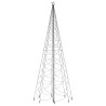 Choinka z metalowym słupkiem, 1400 niebieskich diod LED, 5 m