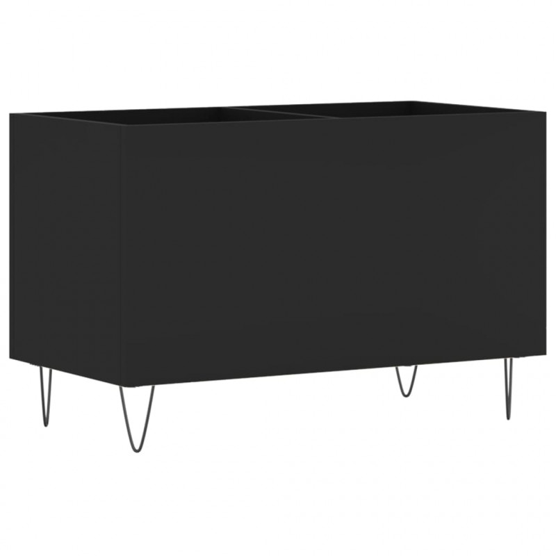 Szafka na płyty, czarna, 74,5x38x48 cm, materiał drewnopochodny