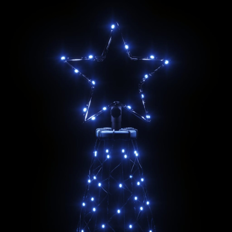 Choinka z metalowym słupkiem, 1400 niebieskich diod LED, 5 m