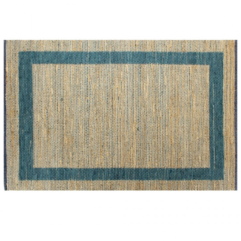 Ręcznie wykonany dywan, juta, niebieski, 80x160 cm