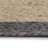 Ręcznie wykonany dywanik, juta, ciemnoszara krawędź, 120 cm