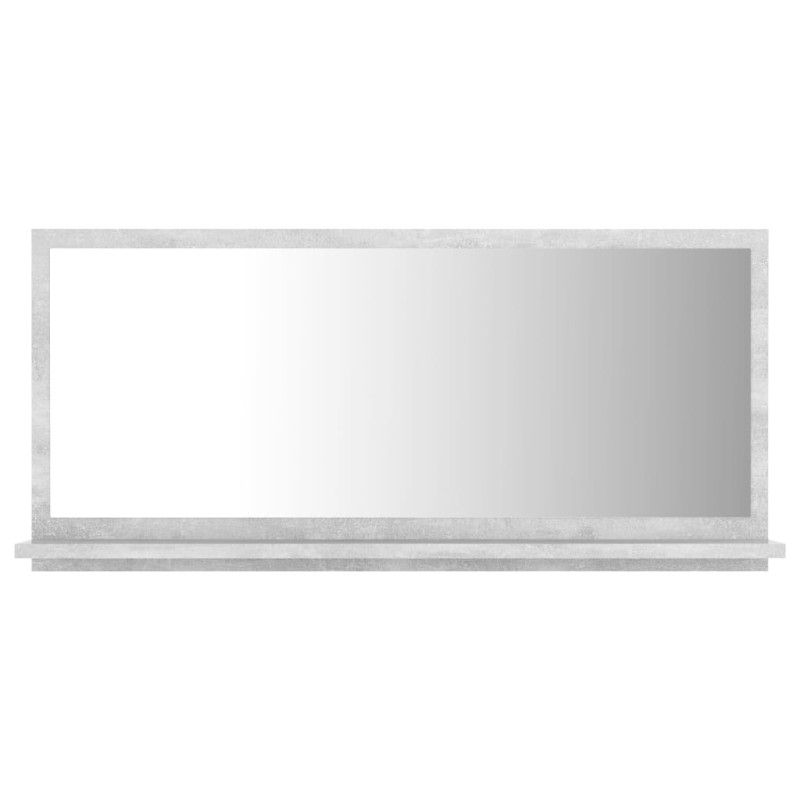 Lustro łazienkowe, szarość betonu, 80x10,5x37 cm