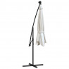 Parasol ogrodowy wiszący, światła LED, 300 cm, metal, piaskowy
