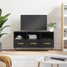 Szafka pod TV, czarna, 102x36x50 cm, materiał drewnopochodny