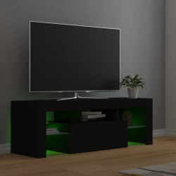 Szafka pod TV z oświetleniem LED, czarna, 120x35x40 cm