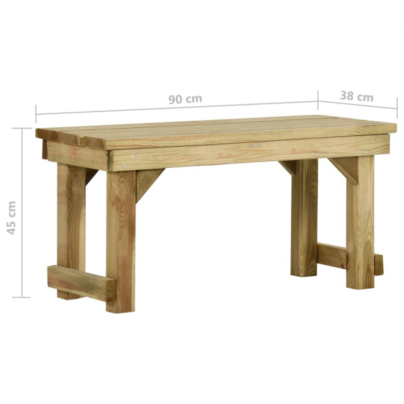 Ławka ogrodowa, 90 cm, impregnowane drewno sosnowe