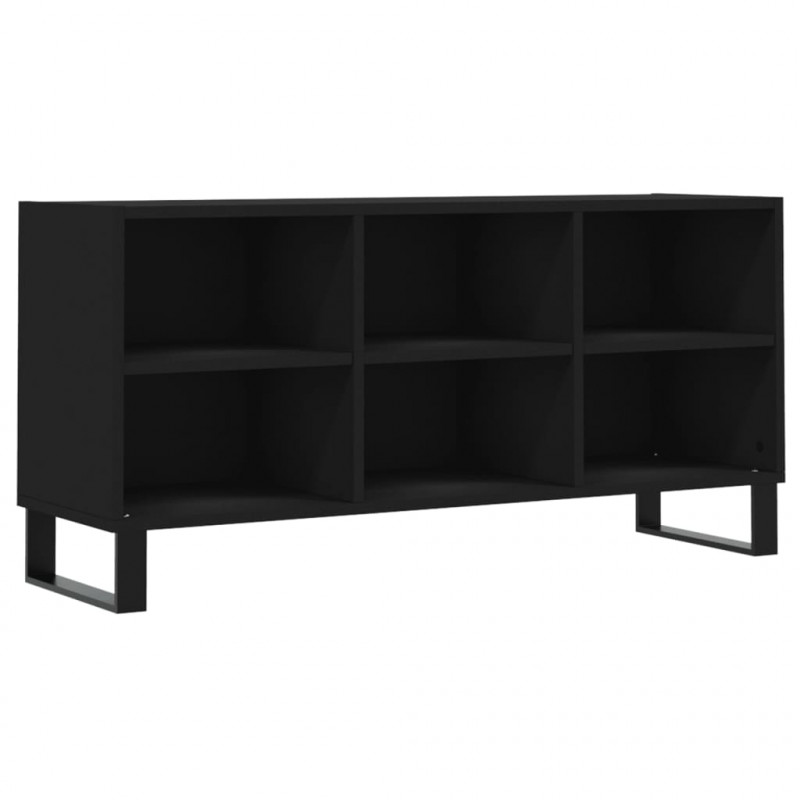 Szafka pod TV, czarna, 103,5x30x50 cm, materiał drewnopochodny