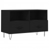 Szafka pod TV, czarna, 80x36x50 cm, materiał drewnopochodny