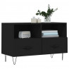 Szafka pod TV, czarna, 80x36x50 cm, materiał drewnopochodny