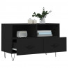 Szafka pod TV, czarna, 80x36x50 cm, materiał drewnopochodny