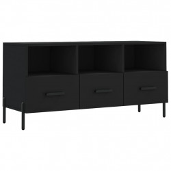 Szafka pod TV, czarna, 102x36x50 cm, materiał drewnopochodny
